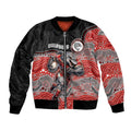 Custom Dolphins Bomber Jacket Fish Mascot With Aboriginal Indigenous