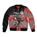 Custom Dolphins Bomber Jacket Fish Mascot With Aboriginal Indigenous