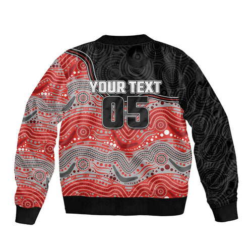 Custom Dolphins Bomber Jacket Fish Mascot With Aboriginal Indigenous