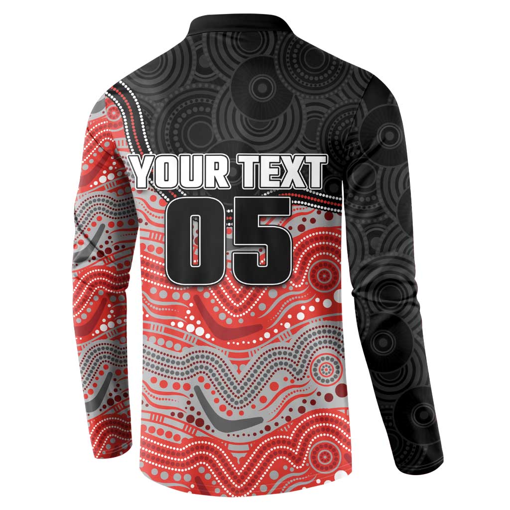 Custom Dolphins Button Sweatshirt Fish Mascot With Aboriginal Indigenous