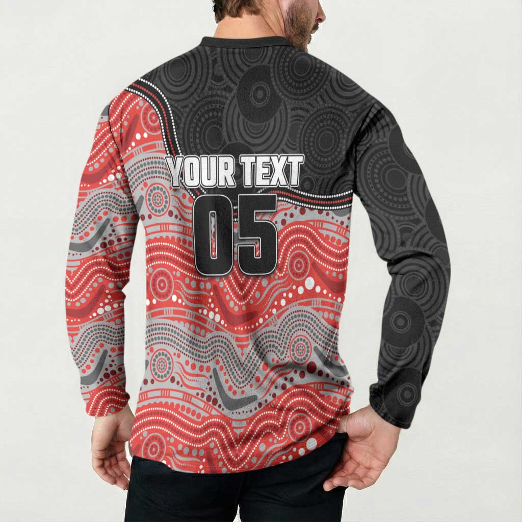 Custom Dolphins Button Sweatshirt Fish Mascot With Aboriginal Indigenous