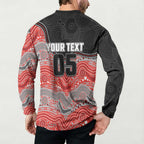 Custom Dolphins Button Sweatshirt Fish Mascot With Aboriginal Indigenous