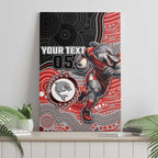 Custom Dolphins Canvas Wall Art Fish Mascot With Aboriginal Indigenous