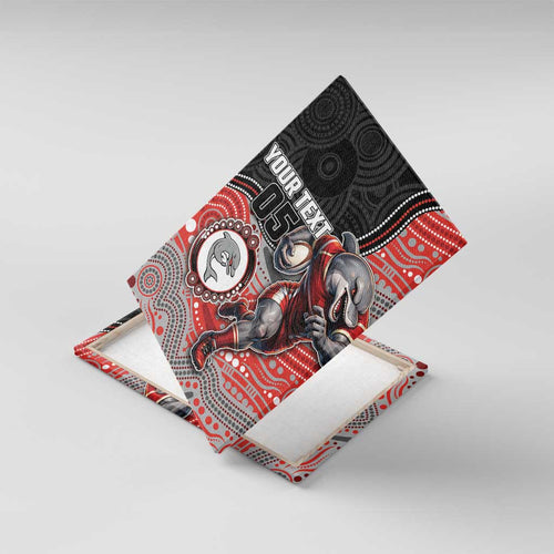 Custom Dolphins Canvas Wall Art Fish Mascot With Aboriginal Indigenous