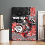 Custom Dolphins Canvas Wall Art Fish Mascot With Aboriginal Indigenous