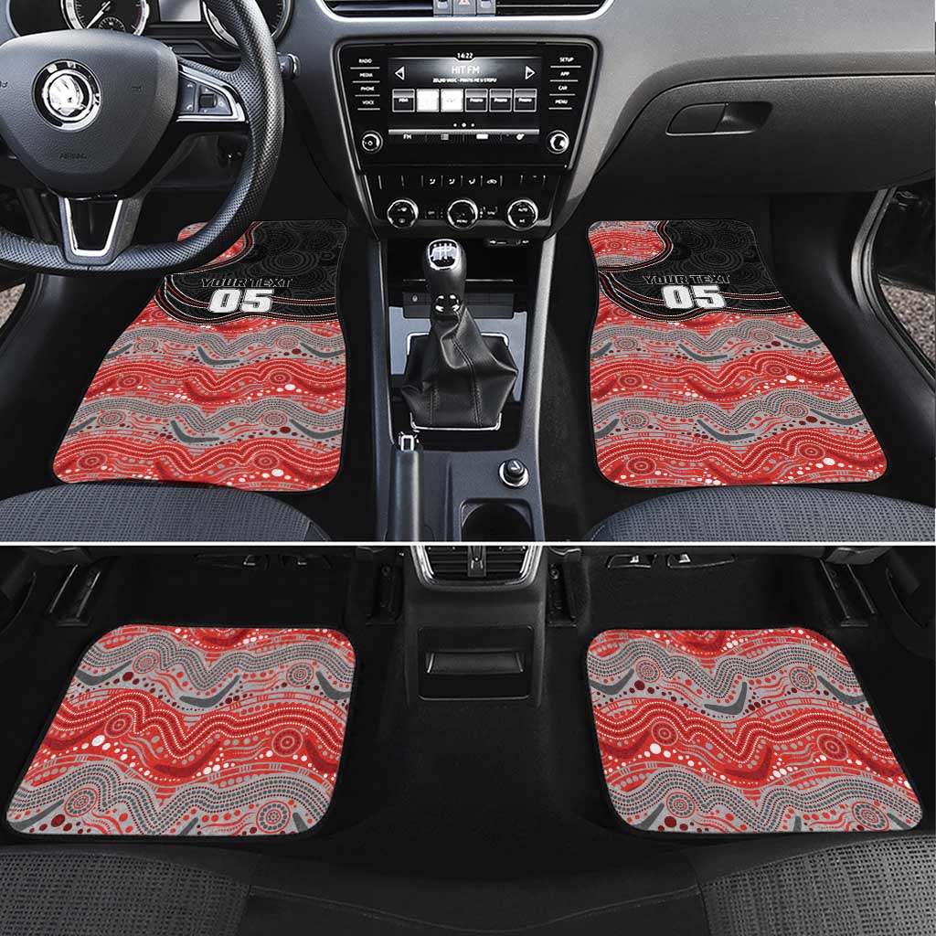 Custom Dolphins Car Mats Fish Mascot With Aboriginal Indigenous