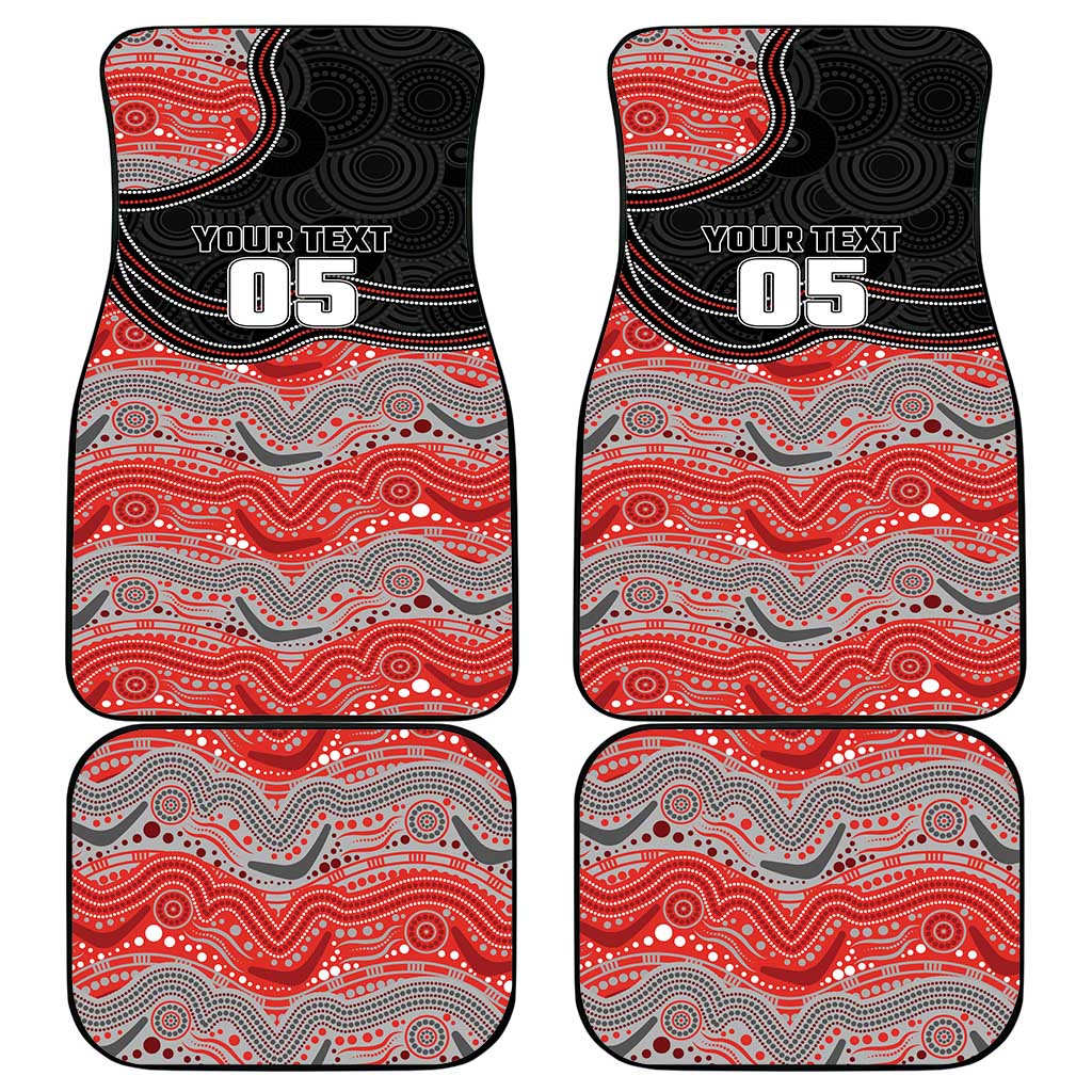Custom Dolphins Car Mats Fish Mascot With Aboriginal Indigenous