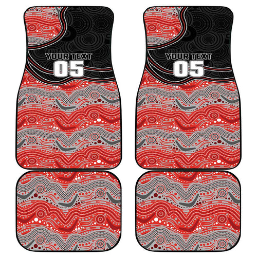 Custom Dolphins Car Mats Fish Mascot With Aboriginal Indigenous