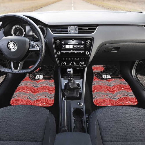 Custom Dolphins Car Mats Fish Mascot With Aboriginal Indigenous