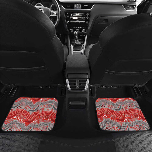 Custom Dolphins Car Mats Fish Mascot With Aboriginal Indigenous
