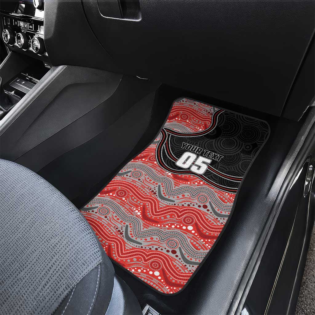 Custom Dolphins Car Mats Fish Mascot With Aboriginal Indigenous