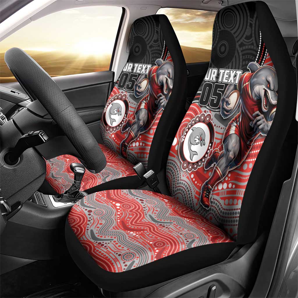 Custom Dolphins Car Seat Cover Fish Mascot With Aboriginal Indigenous