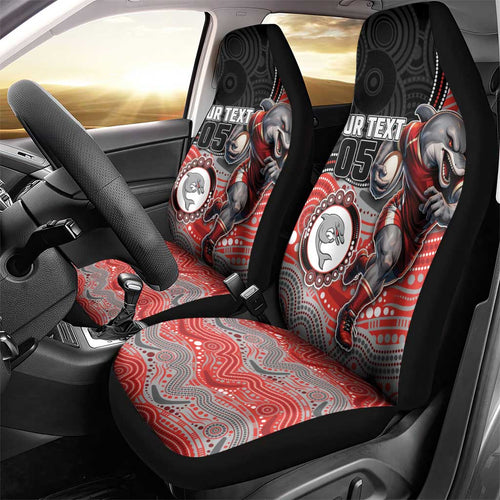 Custom Dolphins Car Seat Cover Fish Mascot With Aboriginal Indigenous