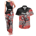 Custom Dolphins Couples Matching Tank Maxi Dress and Hawaiian Shirt Fish Mascot With Aboriginal Indigenous