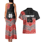 Custom Dolphins Couples Matching Tank Maxi Dress and Hawaiian Shirt Fish Mascot With Aboriginal Indigenous