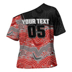 Custom Dolphins Cross Shoulder Shirt Fish Mascot With Aboriginal Indigenous