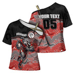 Custom Dolphins Cross Shoulder Shirt Fish Mascot With Aboriginal Indigenous