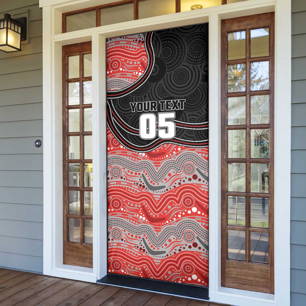 Custom Dolphins Door Cover Fish Mascot With Aboriginal Indigenous