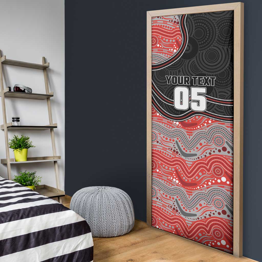 Custom Dolphins Door Cover Fish Mascot With Aboriginal Indigenous