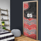 Custom Dolphins Door Cover Fish Mascot With Aboriginal Indigenous