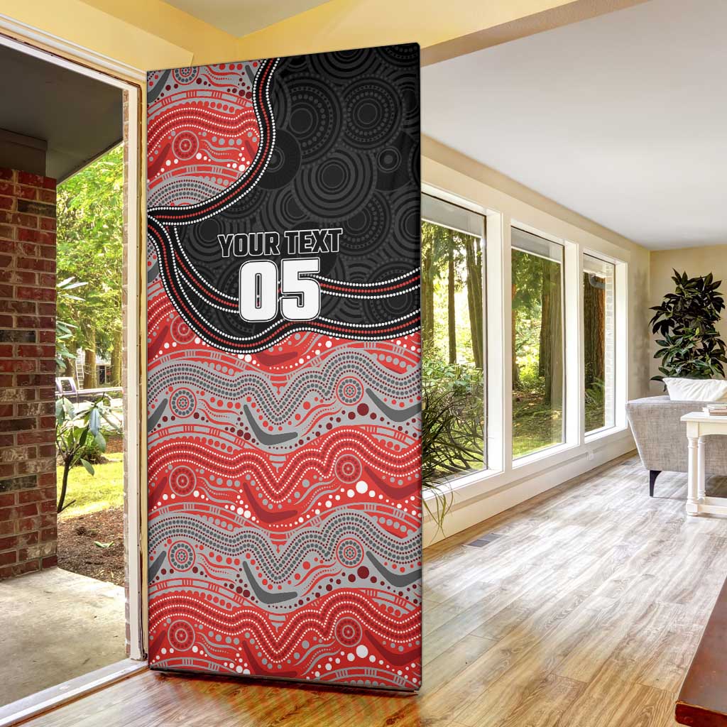 Custom Dolphins Door Cover Fish Mascot With Aboriginal Indigenous