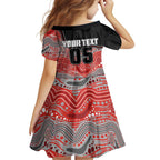 Custom Dolphins Family Matching Long Sleeve Bodycon Dress and Hawaiian Shirt Fish Mascot With Aboriginal Indigenous