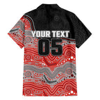 Custom Dolphins Family Matching Long Sleeve Bodycon Dress and Hawaiian Shirt Fish Mascot With Aboriginal Indigenous