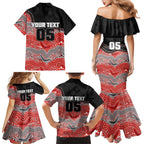 Custom Dolphins Family Matching Mermaid Dress and Hawaiian Shirt Fish Mascot With Aboriginal Indigenous