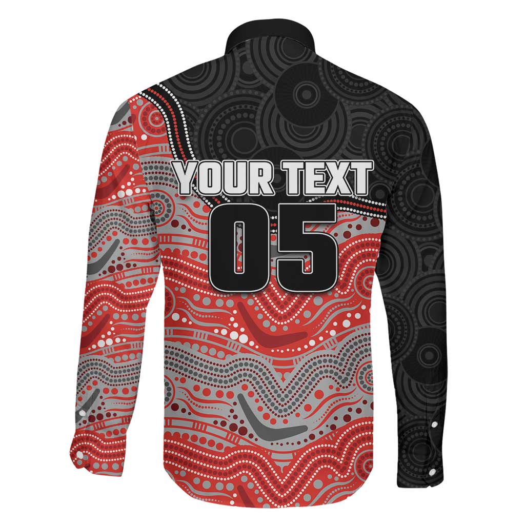 Custom Dolphins Family Matching Off Shoulder Maxi Dress and Hawaiian Shirt Fish Mascot With Aboriginal Indigenous