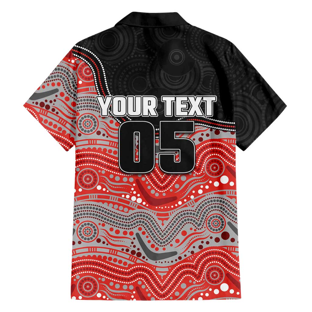 Custom Dolphins Family Matching Off Shoulder Short Dress and Hawaiian Shirt Fish Mascot With Aboriginal Indigenous