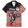 Custom Dolphins Family Matching Summer Maxi Dress and Hawaiian Shirt Fish Mascot With Aboriginal Indigenous