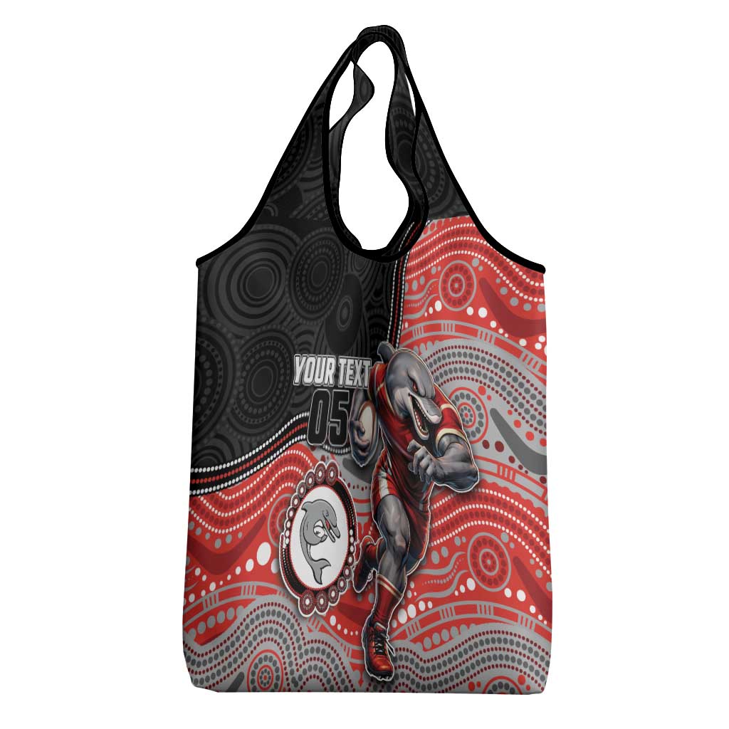 Custom Dolphins Grocery Bag Fish Mascot With Aboriginal Indigenous