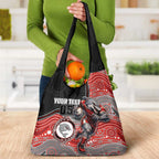 Custom Dolphins Grocery Bag Fish Mascot With Aboriginal Indigenous