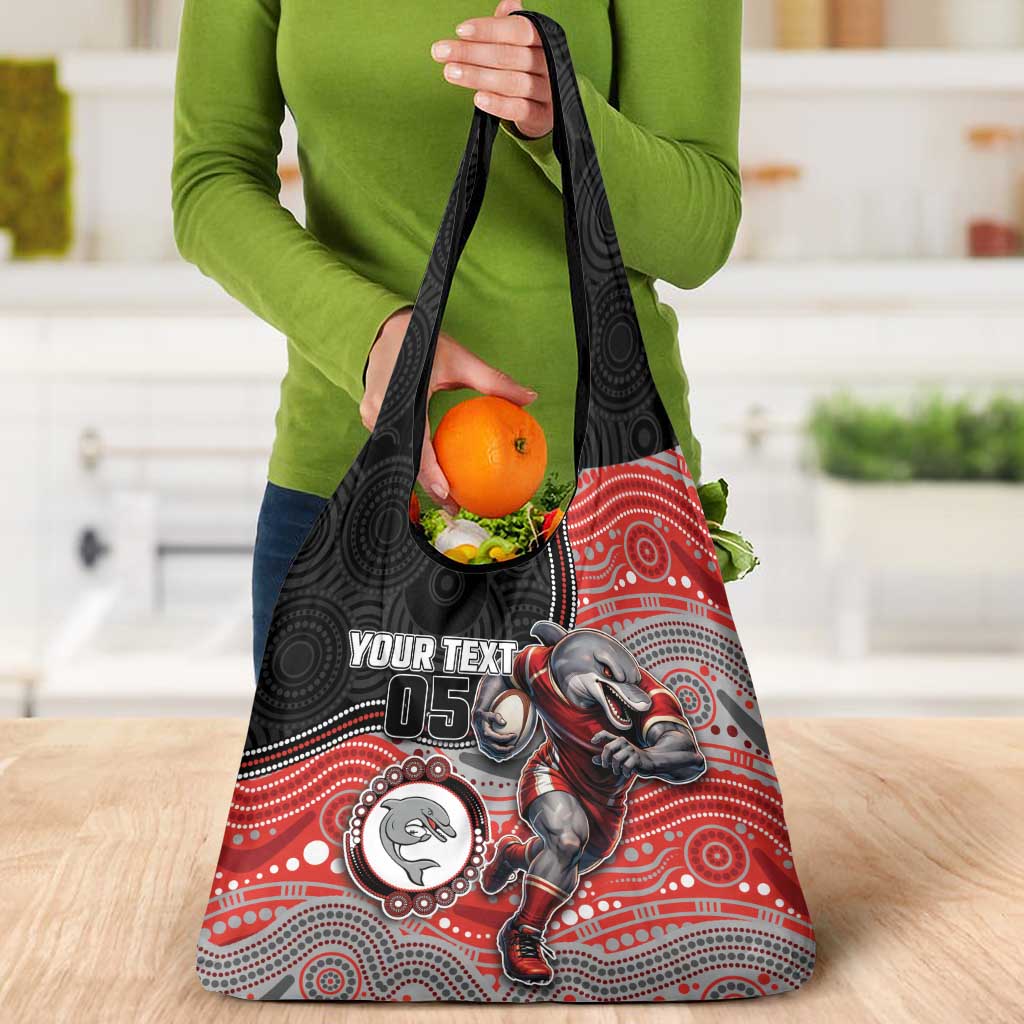 Custom Dolphins Grocery Bag Fish Mascot With Aboriginal Indigenous