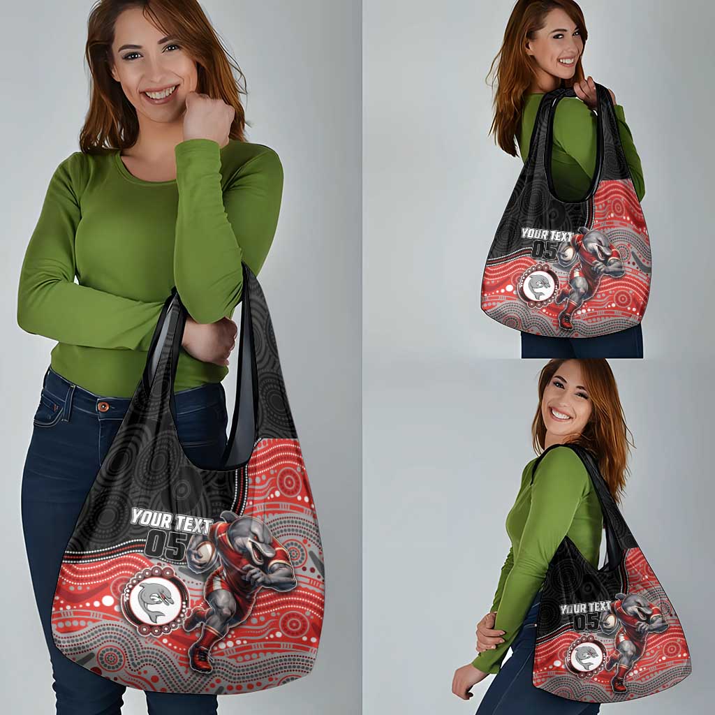 Custom Dolphins Grocery Bag Fish Mascot With Aboriginal Indigenous