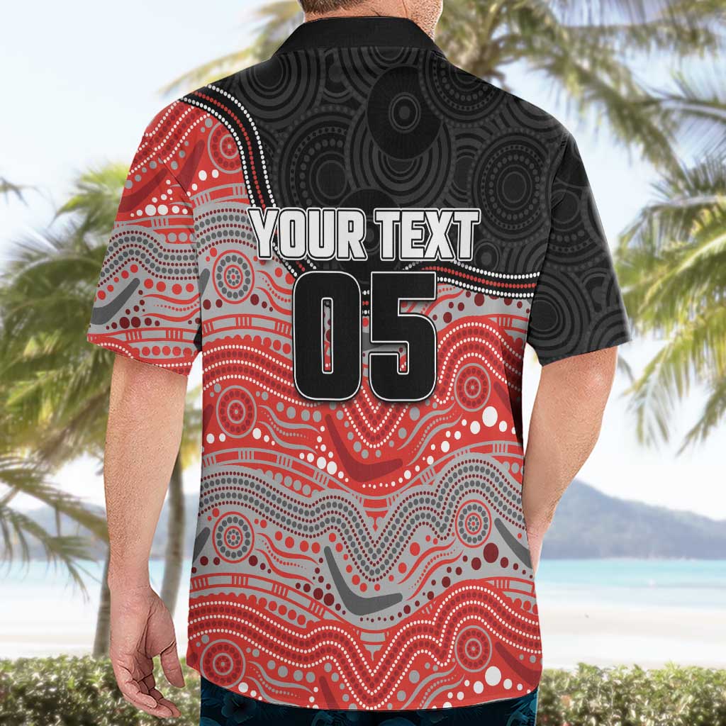 Custom Dolphins Hawaiian Shirt Fish Mascot With Aboriginal Indigenous