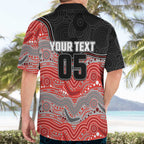 Custom Dolphins Hawaiian Shirt Fish Mascot With Aboriginal Indigenous