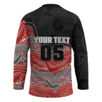Custom Dolphins Hockey Jersey Fish Mascot With Aboriginal Indigenous