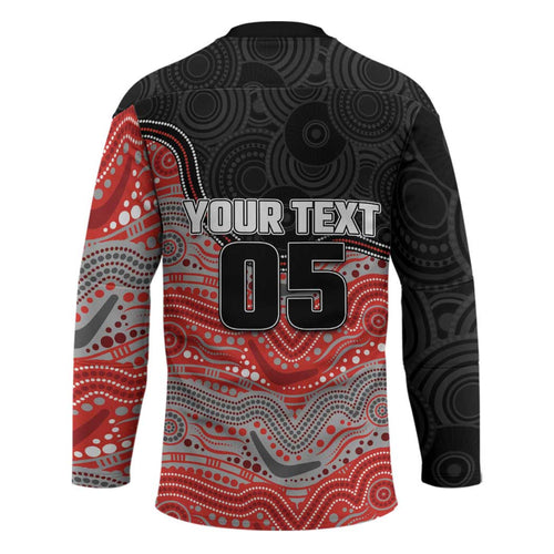 Custom Dolphins Hockey Jersey Fish Mascot With Aboriginal Indigenous