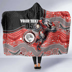 Custom Dolphins Hooded Blanket Fish Mascot With Aboriginal Indigenous