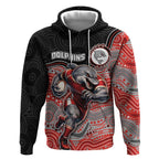 Custom Dolphins Hoodie Fish Mascot With Aboriginal Indigenous