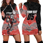 Custom Dolphins Hoodie Dress Fish Mascot With Aboriginal Indigenous