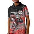 Custom Dolphins Kid Polo Shirt Fish Mascot With Aboriginal Indigenous
