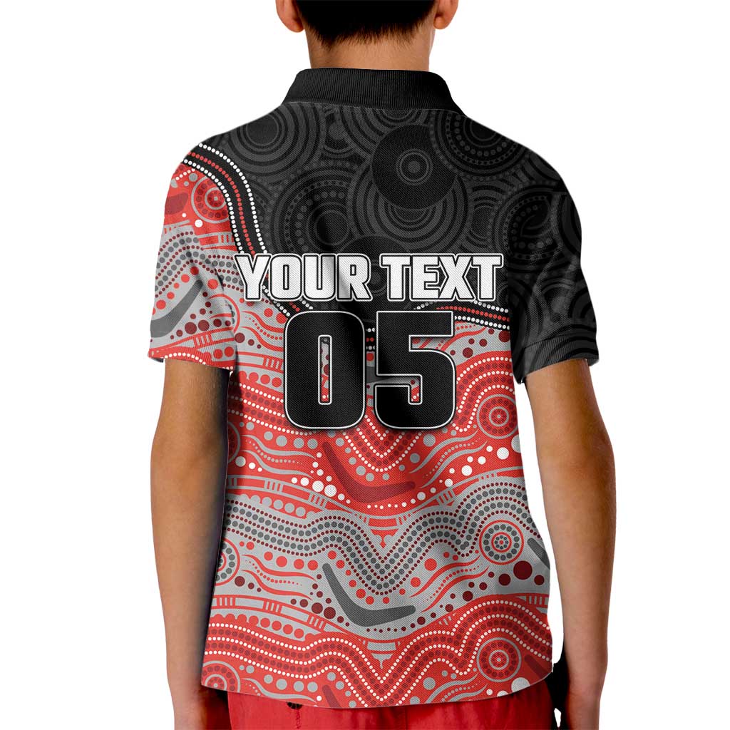 Custom Dolphins Kid Polo Shirt Fish Mascot With Aboriginal Indigenous