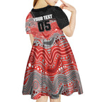 Custom Dolphins Kid Short Sleeve Dress Fish Mascot With Aboriginal Indigenous