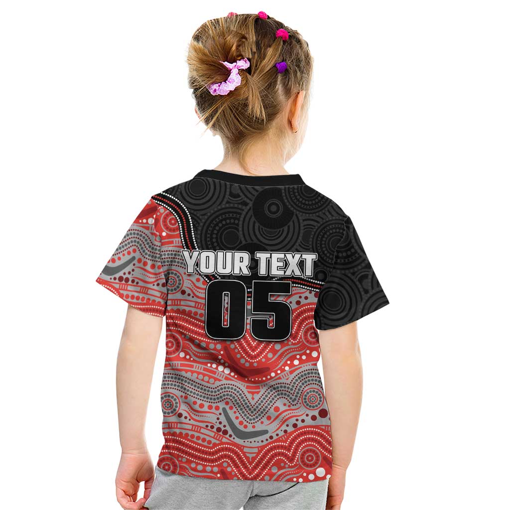 Custom Dolphins Kid T Shirt Fish Mascot With Aboriginal Indigenous