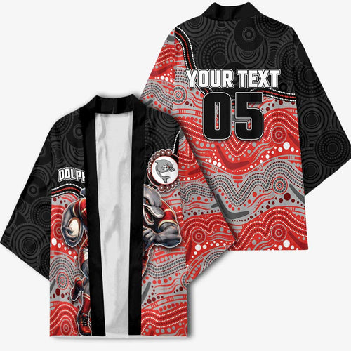 Custom Dolphins Kimono Fish Mascot With Aboriginal Indigenous