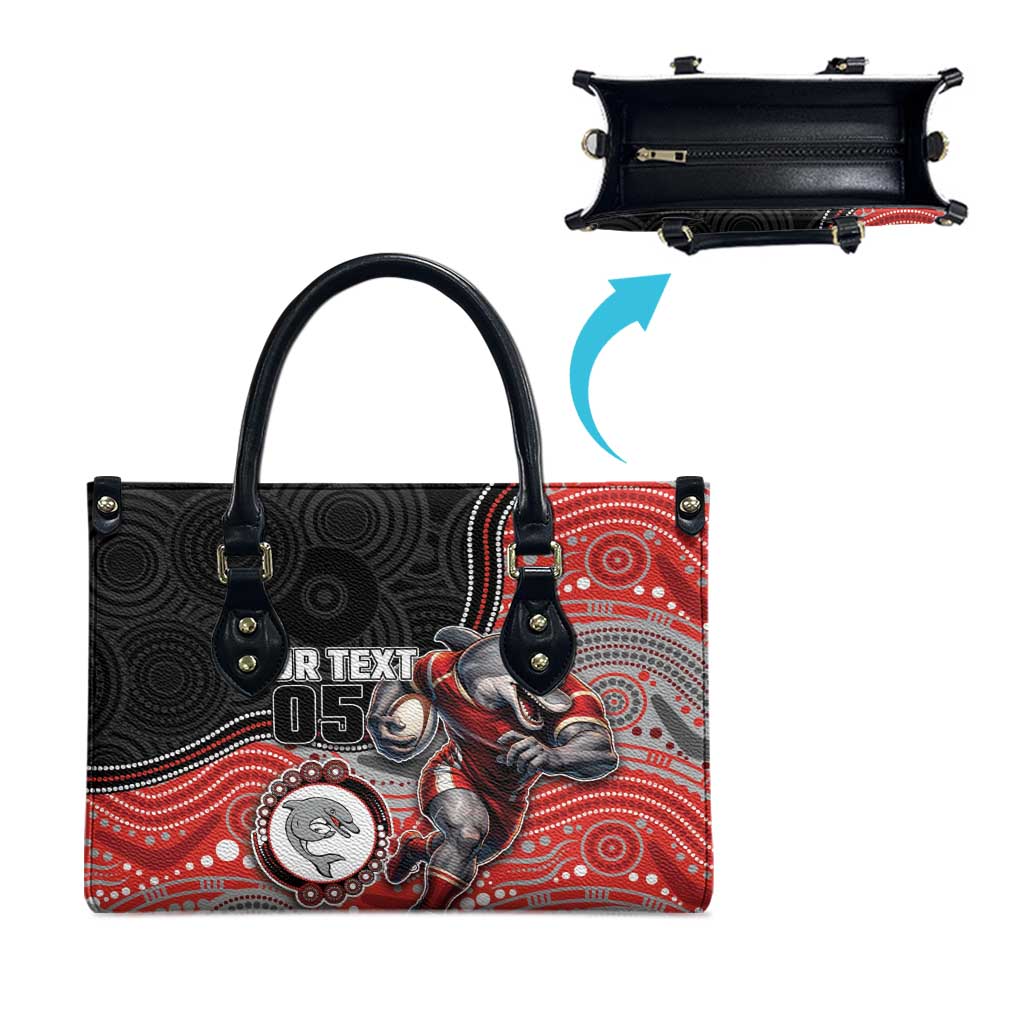 Custom Dolphins Leather Bag Fish Mascot With Aboriginal Indigenous