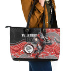 Custom Dolphins Leather Tote Bag Fish Mascot With Aboriginal Indigenous