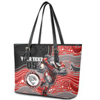 Custom Dolphins Leather Tote Bag Fish Mascot With Aboriginal Indigenous